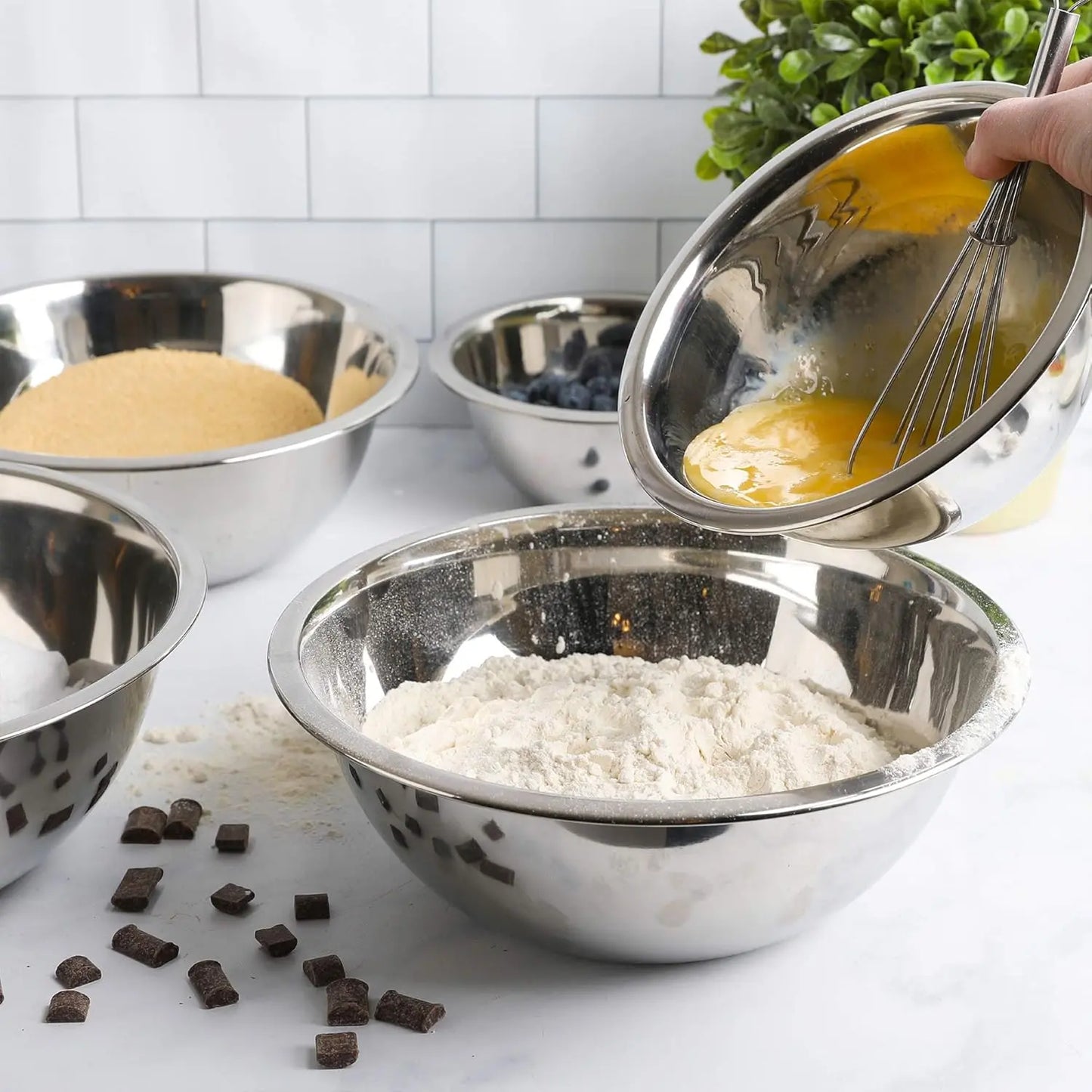 Meal Prep Stainless Steel Mixing Bowl (5-Piece Set) by WHYSKO