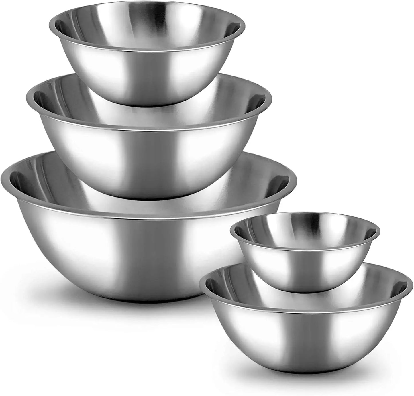 Meal Prep Stainless Steel Mixing Bowl (5-Piece Set) by WHYSKO